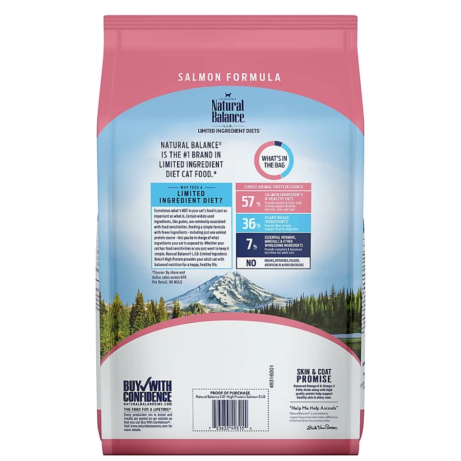 PetSmart Grain-Free Natural Balance Limited Ingredient Cat Food - High Protein Salmon Recipe for Optimal Feline Health