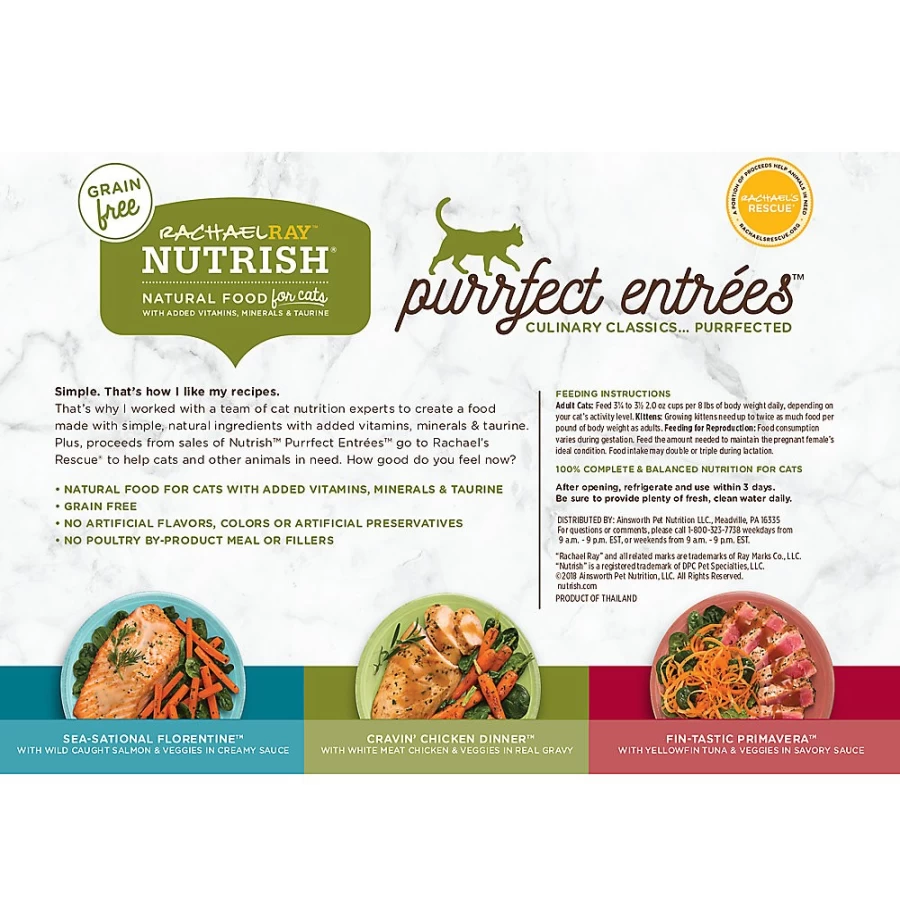 Rachael Ray Nutrish Purrfect Entrees Wet Cat Food Variety Pack | Grain-Free Pate | Natural Ingredients | PetSmart