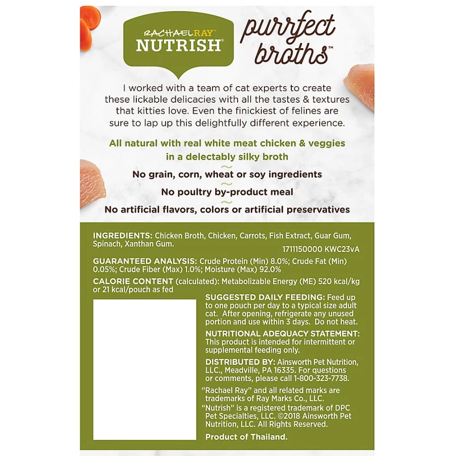 PetSmart Rachael Ray Nutrish Purrfect Broths Cat Treats - 1.4 oz Wet Cat Food Topper & Supplement