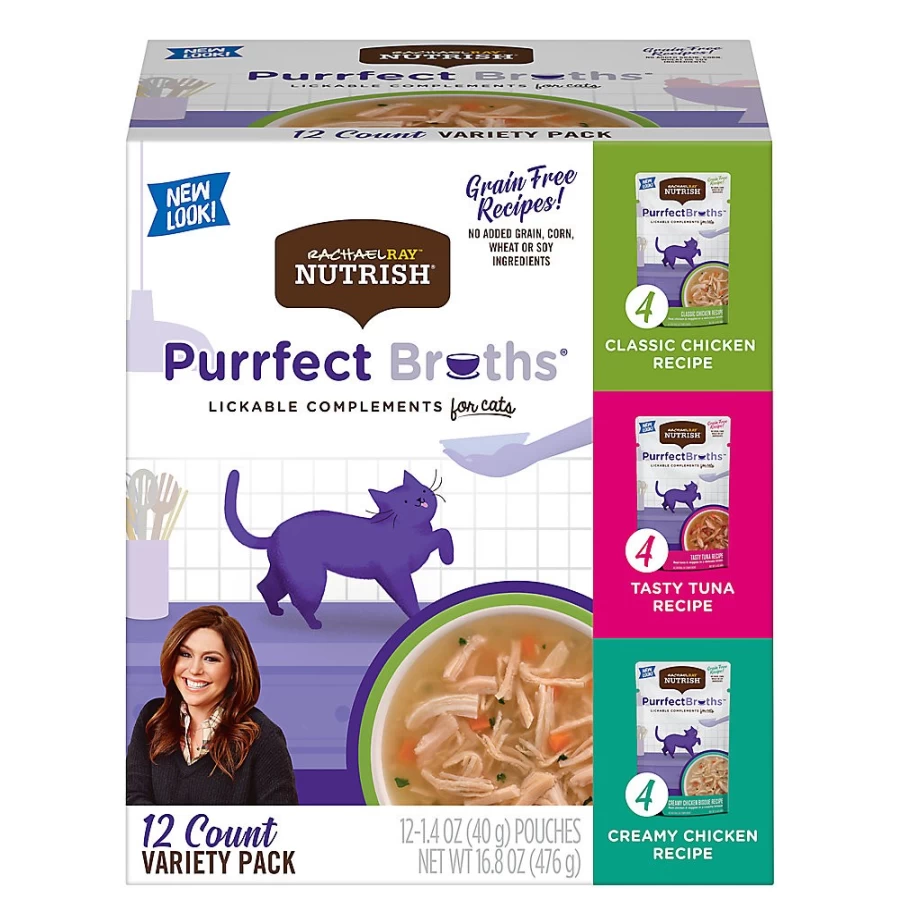PetSmart Rachael Ray Nutrish Purrfect Broths Cat Treats - Chicken, Tuna & Vegetable Flavor Liquid Snacks for Cats