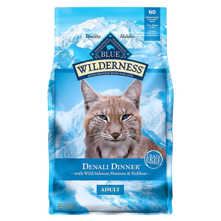 PetSmart Blue Buffalo Wilderness Grain-Free Adult Dry Cat Food with Salmon, Halibut & Venison - High Protein Natural Recipe