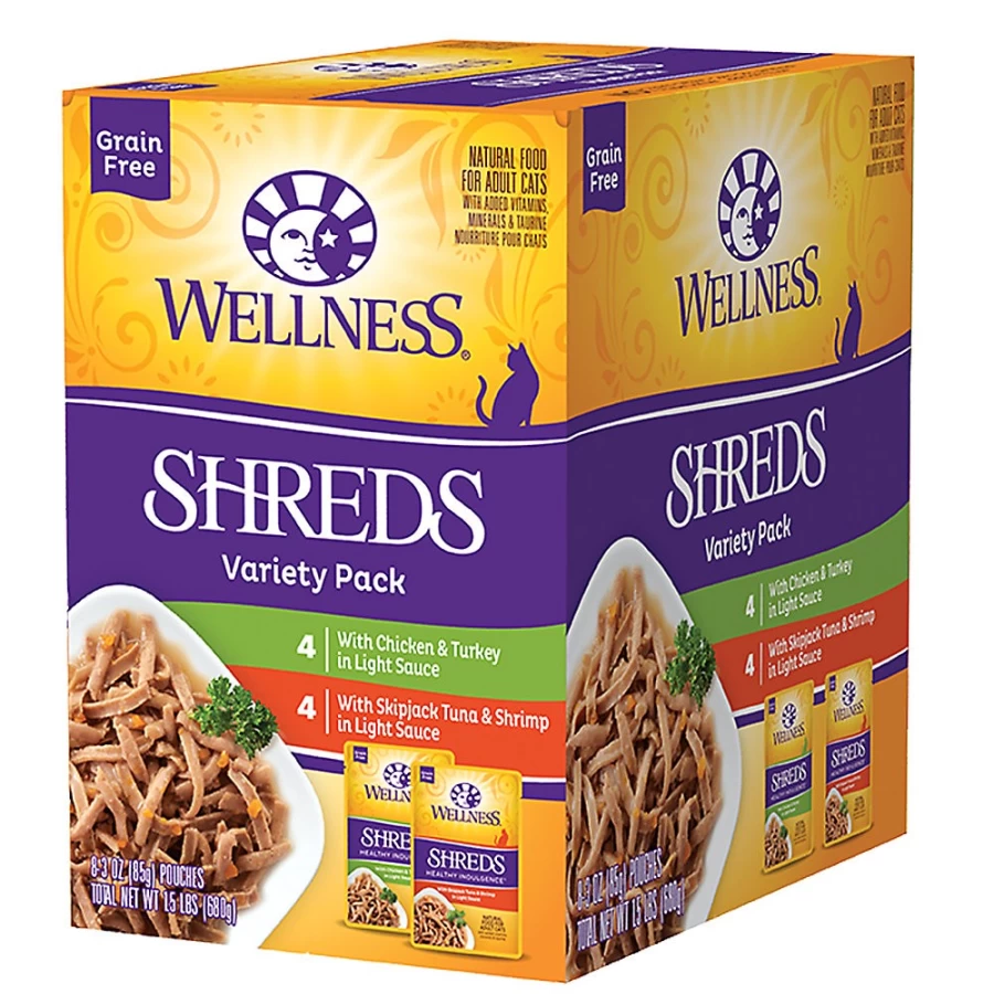 PetSmart Grain Free Wellness Shreds Variety Pack - Premium Adult Cat Food for Optimal Health
