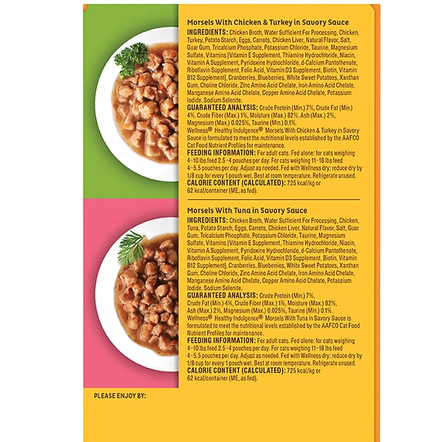 PetSmart Grain-Free Wellness Morsels Wet Cat Food Variety Pack - Natural Recipes for Healthy Cats