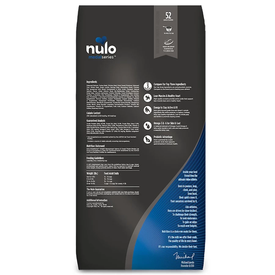 "Nulo MedalSeries Healthy Weight Salmon Dry Cat Food for Adults - PetSmart"