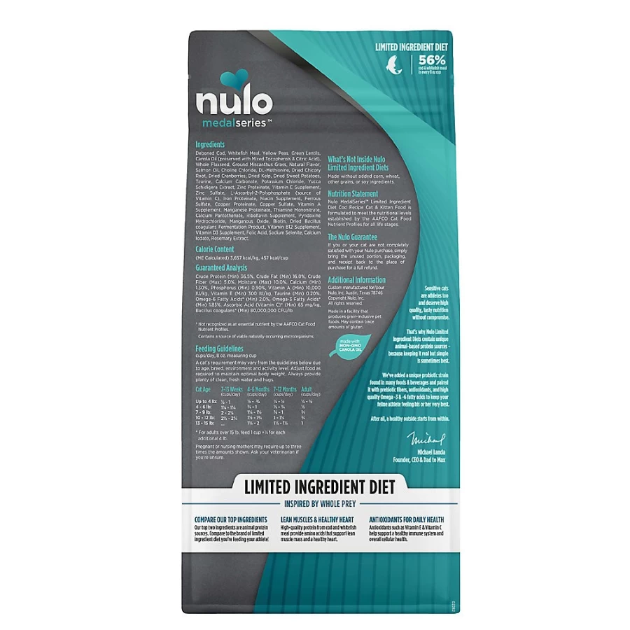 PetSmart Nulo MedalSeries Cod Recipe Dry Cat Food for All Life Stages