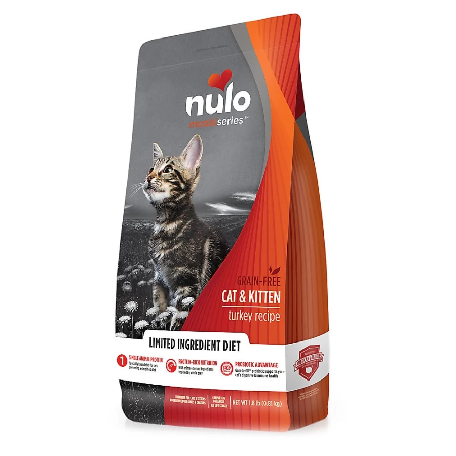PetSmart Nulo MedalSeries All Life Stages Dry Cat Food with Turkey - High Protein Grain-Free Recipe for Adult & Senior Cats