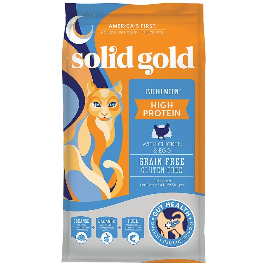 PetSmart Solid Gold Indigo Moon Grain Free Cat Food - Chicken & Egg Recipe, Gluten Free, High Protein