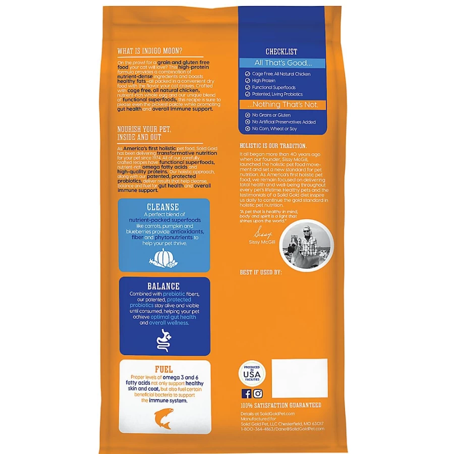 PetSmart Solid Gold Indigo Moon Grain Free Cat Food - Chicken & Egg Recipe, Gluten Free, High Protein