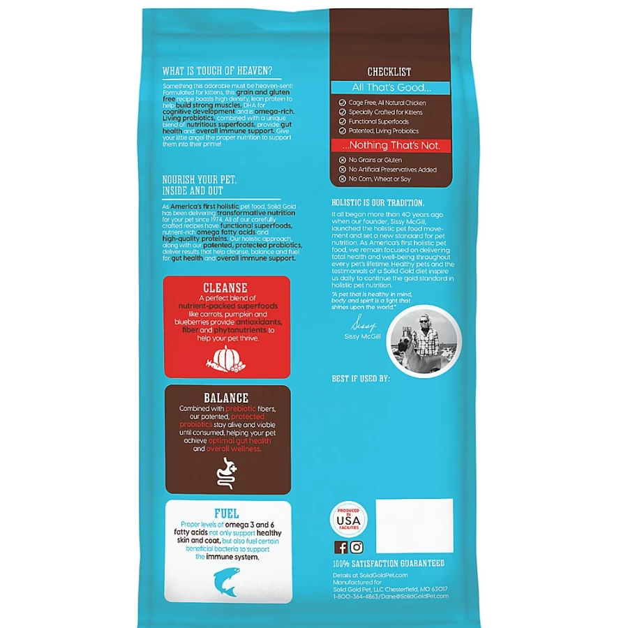 PetSmart Solid Gold Touch of Heaven Grain-Free Kitten Food - Gluten Free, High Protein for Healthy Growth