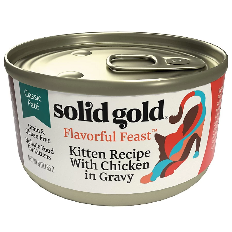 PetSmart Solid Gold Grain-Free Kitten Food - Classic Pate Recipe, Gluten-Free & Flavorful Feast for Cats