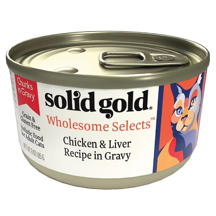 PetSmart Solid Gold Wholesome Selects Grain-Free Gluten-Free Adult Cat Food with Real Meat Chunks