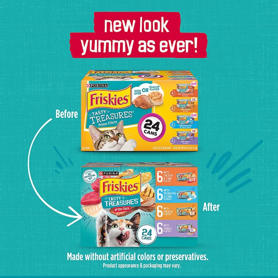Purina Friskies Tasty Treasures Adult Wet Cat Food, 9.4 lb Case - Savory Pate & Chunks in Gravy | PetSmart