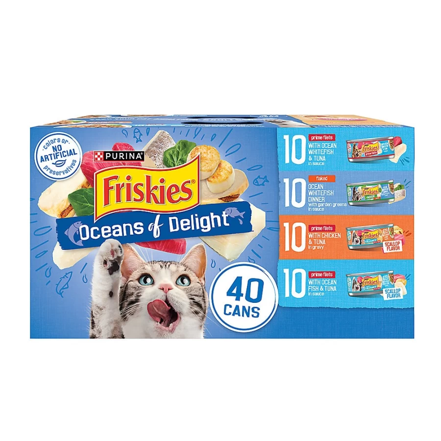 PetSmart Purina Friskies Adult & Kitten Wet Cat Food, High-Protein Real Meat, 15.75 lb. Case