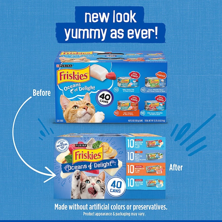 PetSmart Purina Friskies Adult & Kitten Wet Cat Food, High-Protein Real Meat, 15.75 lb. Case
