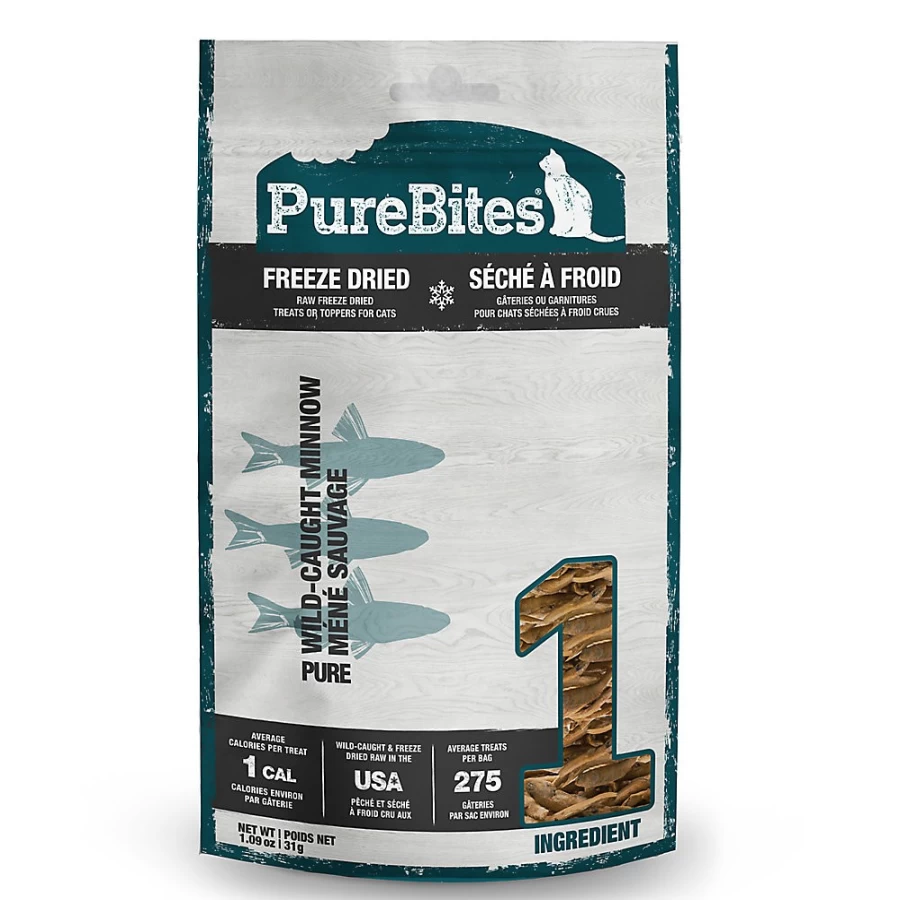 PetSmart Purebites Freeze-Dried Minnow Cat Treats - Natural, Grain-Free & Healthy Snacks for Cats