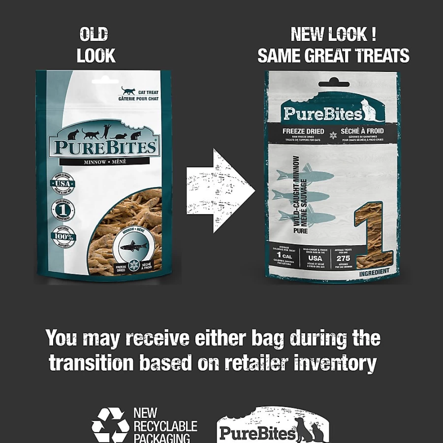 PetSmart Purebites Freeze-Dried Minnow Cat Treats - Natural, Grain-Free & Healthy Snacks for Cats