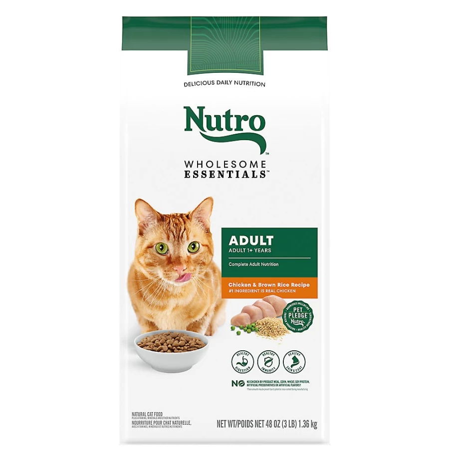 PetSmart Nutro Wholesome Essentials Natural Adult Dry Cat Food with Chicken & Brown Rice, Non-GMO Recipe