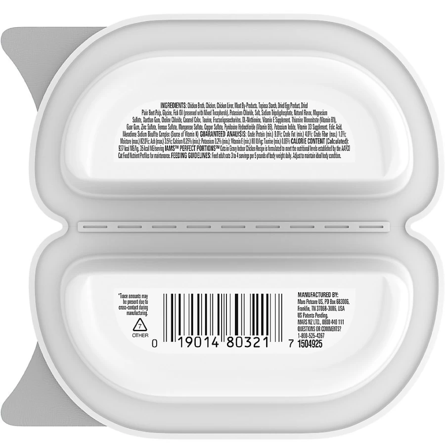 PetSmart IAMS Perfect Portions Wet Cat Food for Adult Cats - Cuts in Gravy, 2.6 Oz Pouch, Healthy Balanced Diet
