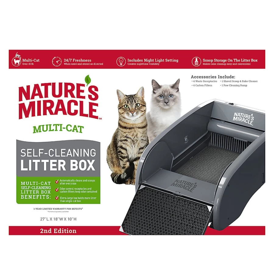 PetSmart Self-Cleaning Litter Box for Multiple Cats - Nature's Miracle Automatic Litter Box