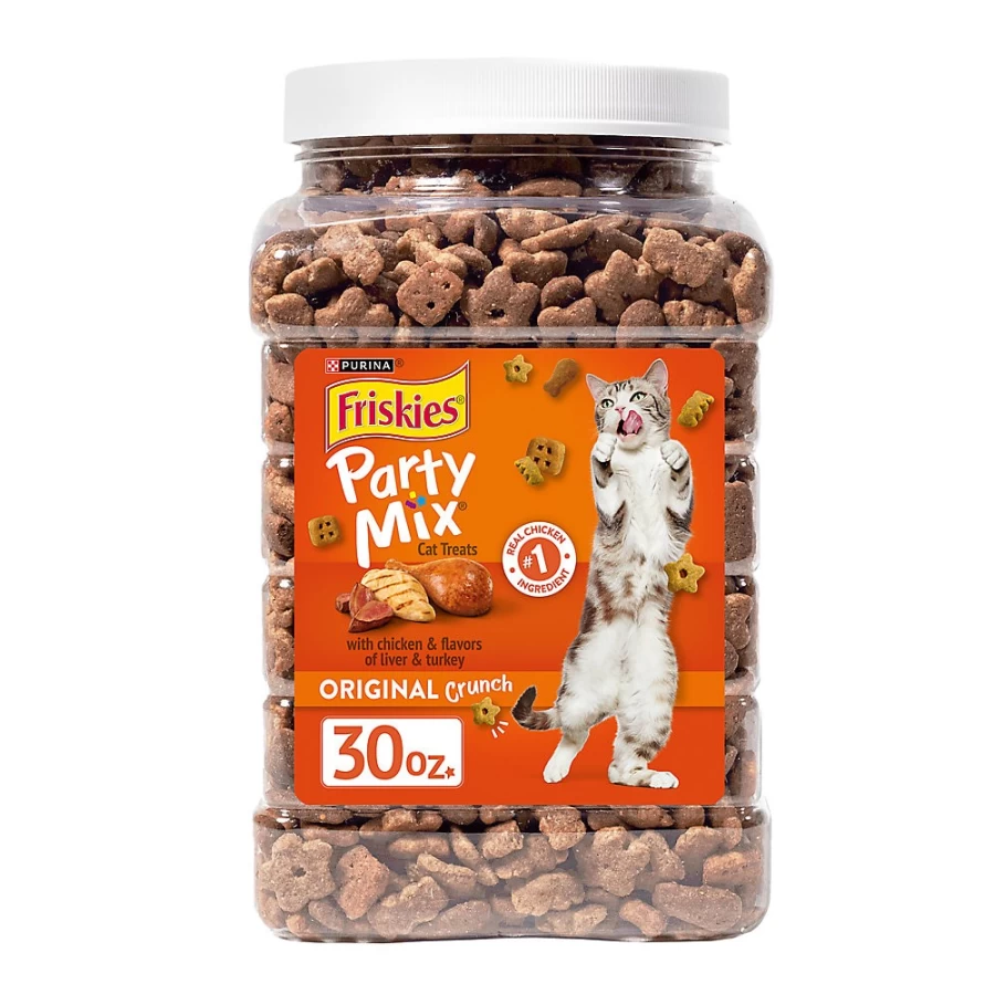 PetSmart Purina Friskies Party Mix Crunchy & Soft Cat Treats, 30oz - Irresistible Flavor Variety for Cats