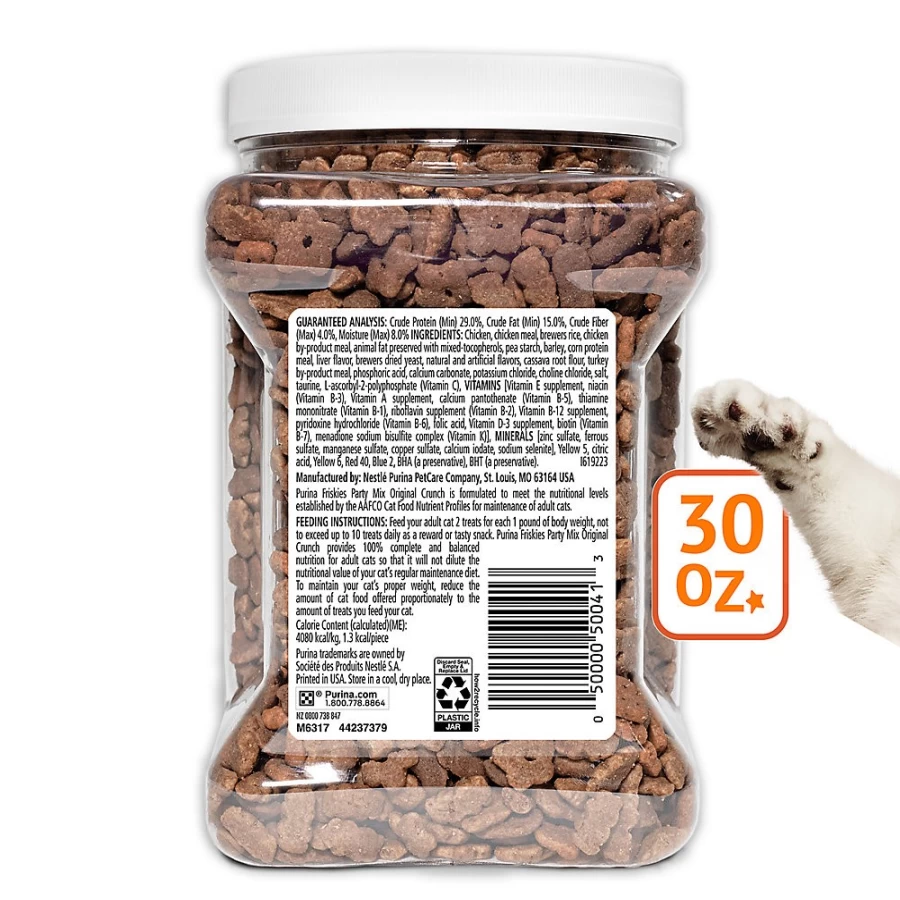 PetSmart Purina Friskies Party Mix Crunchy & Soft Cat Treats, 30oz - Irresistible Flavor Variety for Cats