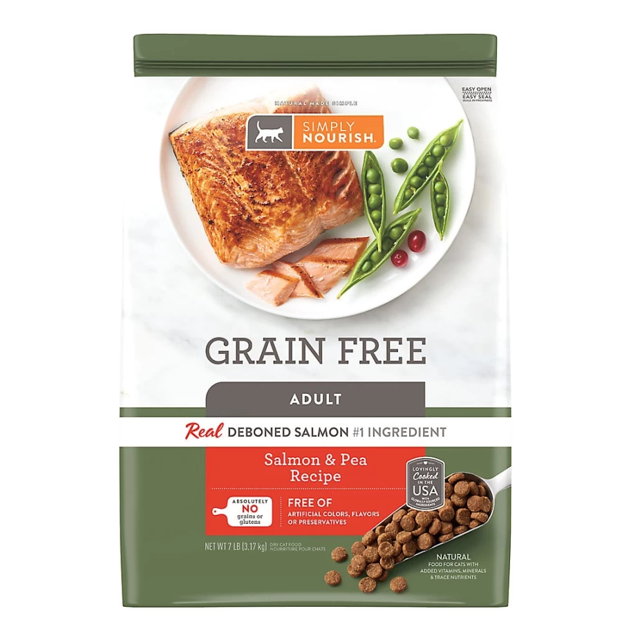 PetSmart Simply Nourish Grain-Free Natural Dry Cat Food with Salmon & Peas - Original Recipe
