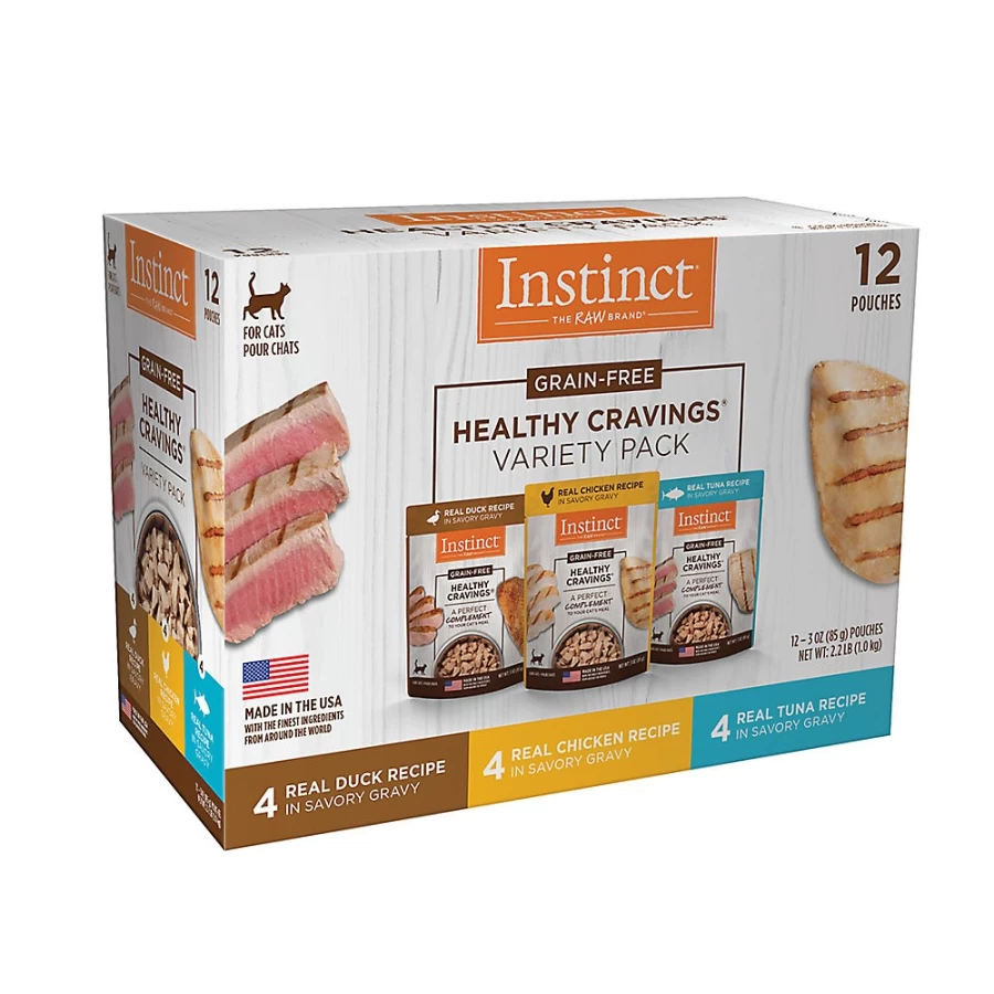 PetSmart Instinct Grain-Free Cat Food Topper Variety Pack - Natural Healthy Cravings for Cats