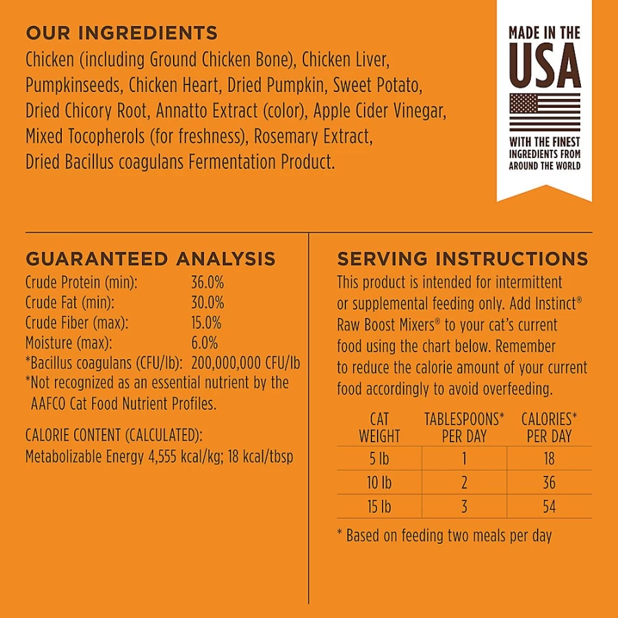 "PetSmart Instinct RawBoost Grain-Free Cat Food Topper for Digestive Health - Natural Protein Mixer"