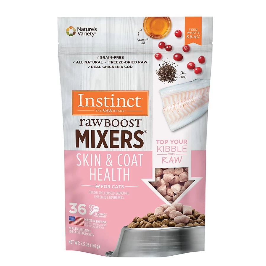 PetSmart Instinct RawBoost Grain Free Cat Food Topper - Natural Skin & Coat Support Mixers
