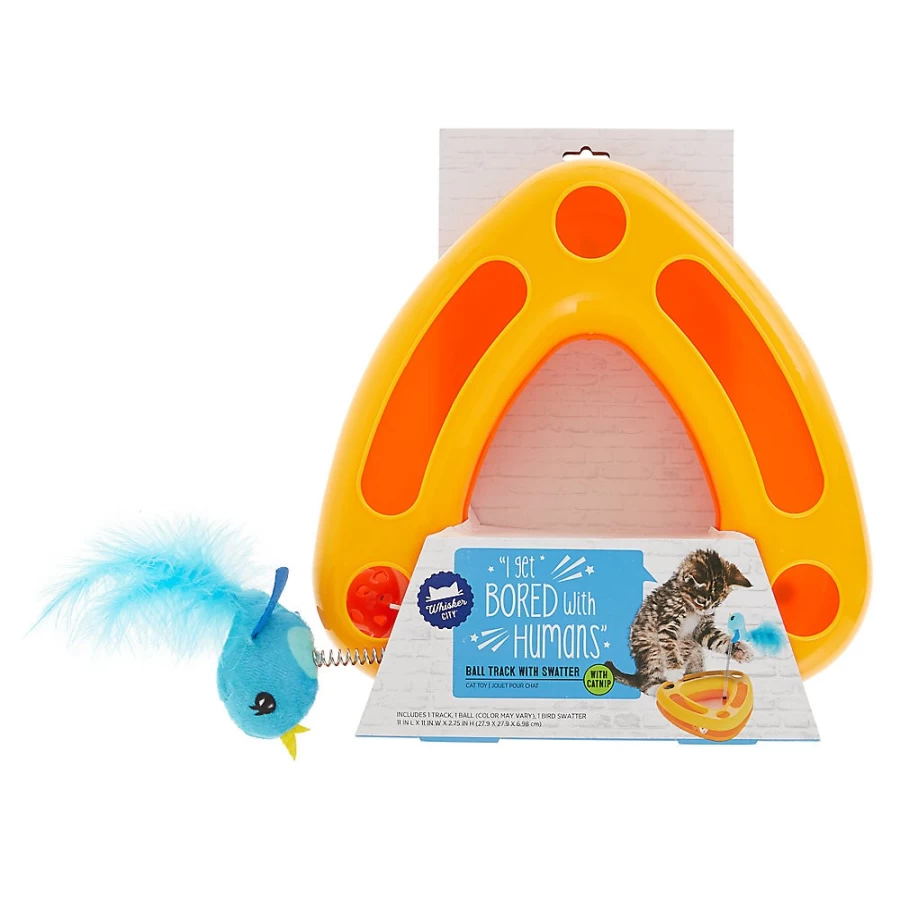 PetSmart Whisker City Interactive Cat Toy with Ball Track & Swatter for Playful Cats