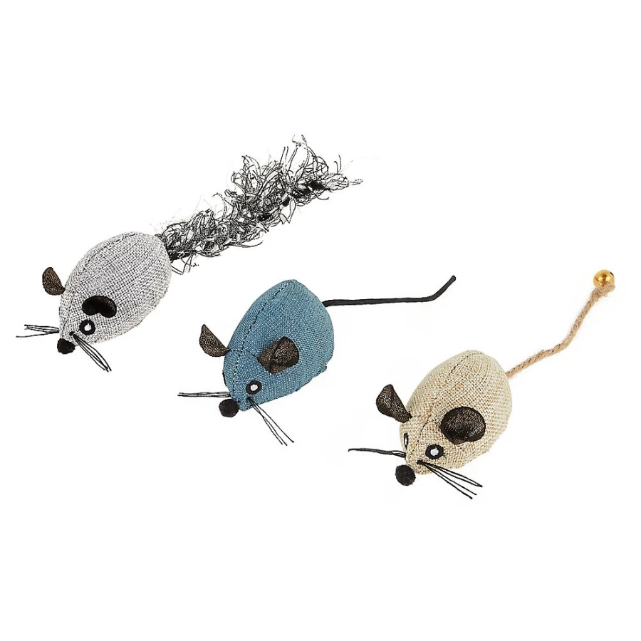 PetSmart Whisker City 3-Pack Natural Mice Cat Toys for Play & Hunting