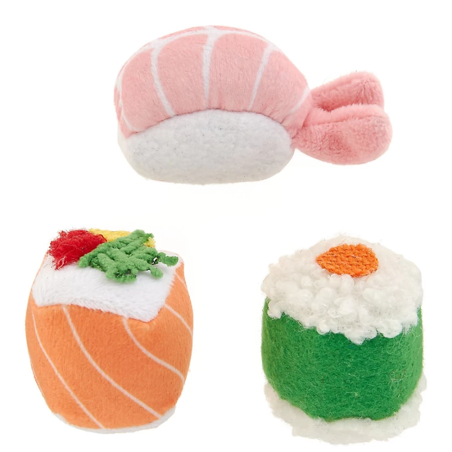 PetSmart Whisker City 3-Piece Sushi-Themed Cat Toy Set for Playful Kittens