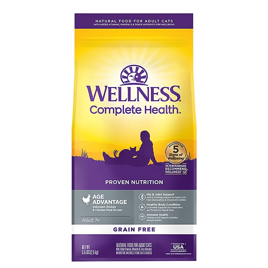 "PetSmart Wellness Complete Health Natural Grain Free Senior Cat Food with Chicken & Chicken Meal Recipe"