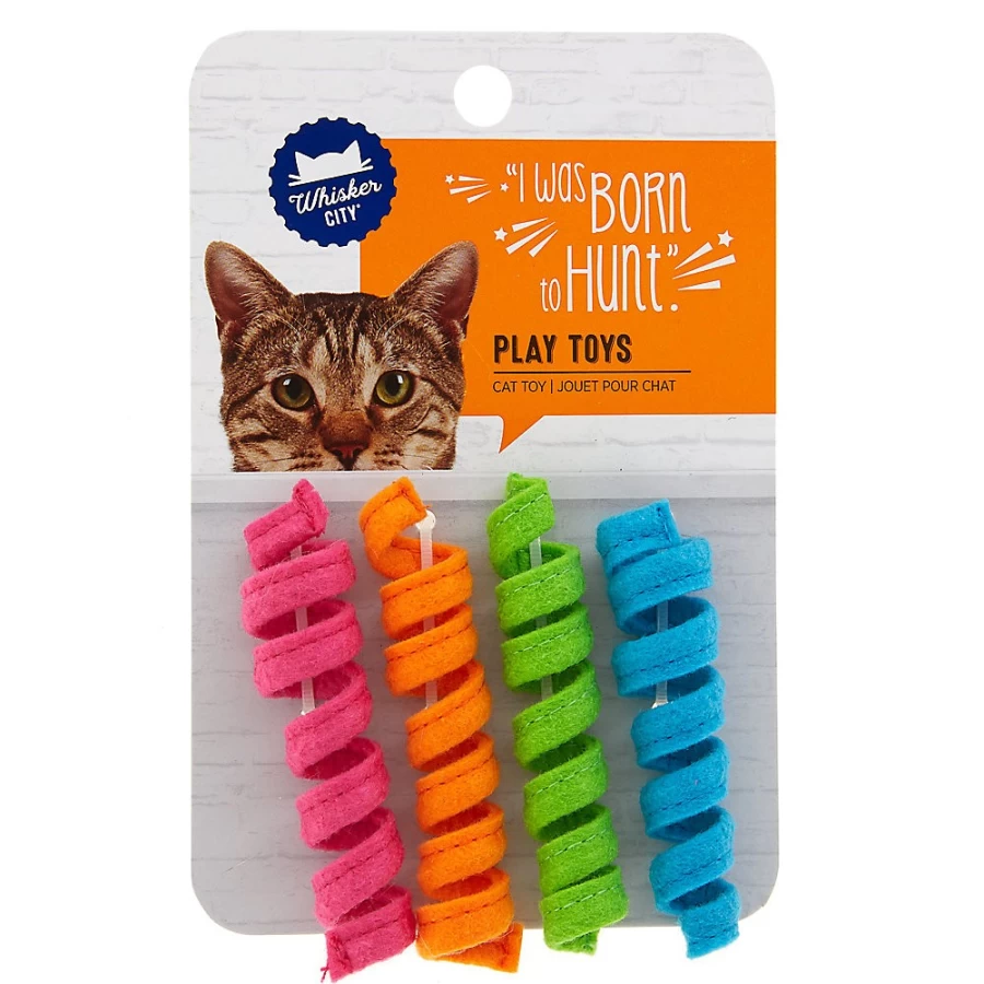 PetSmart Whisker City 4-Pack Spring Cat Toys for Play & Exercise