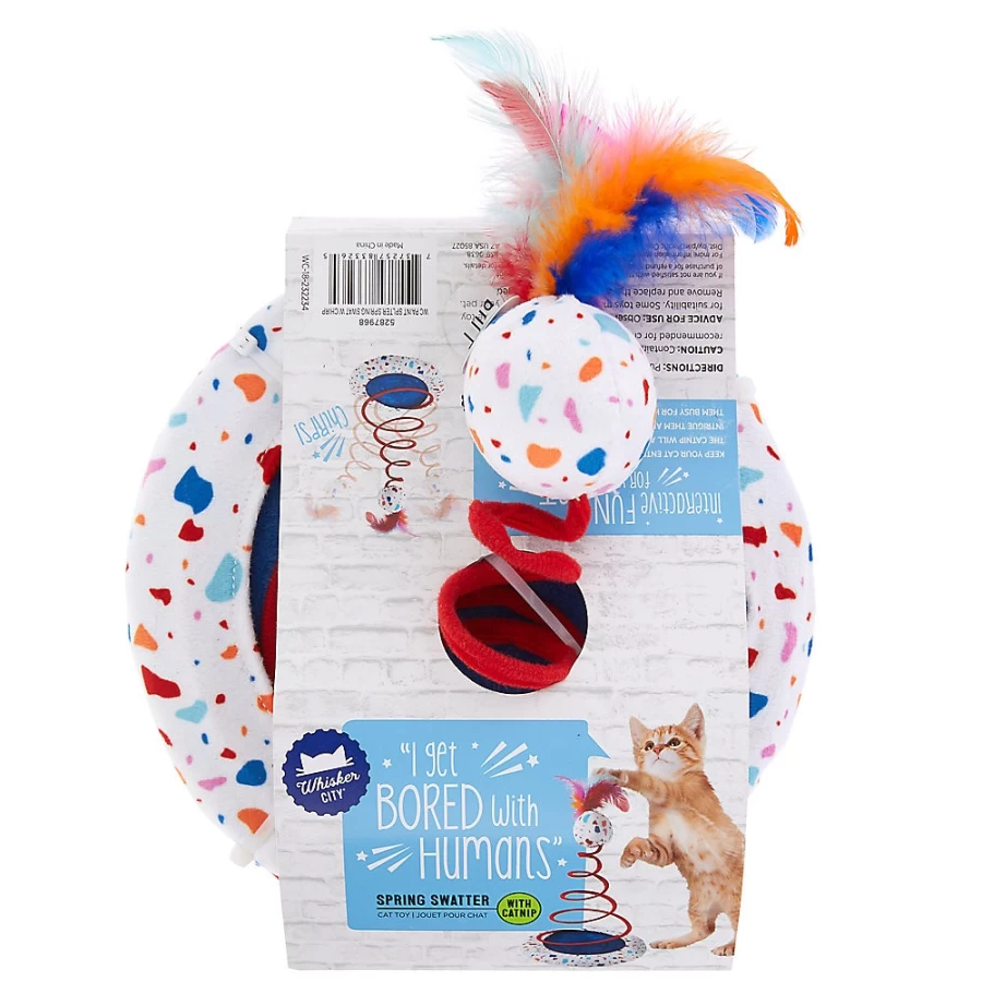PetSmart Whisker City Interactive Chirping Cat Toy with Catnip - Spring Swatter Play for Cats