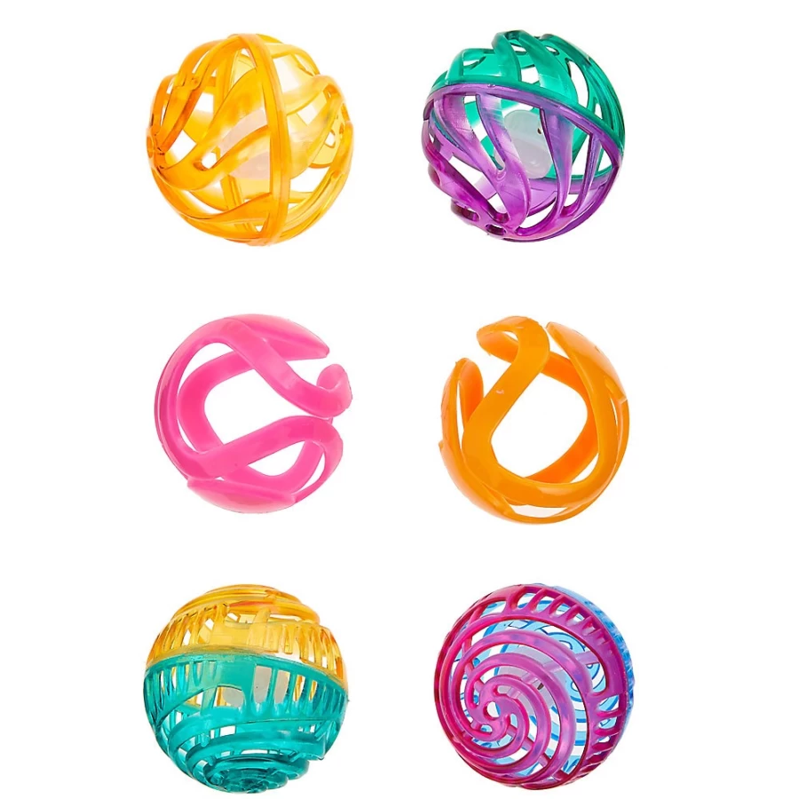 PetSmart Whisker City 6-Pack Assorted Color Fun Ball Cat Toys for Play & Exercise