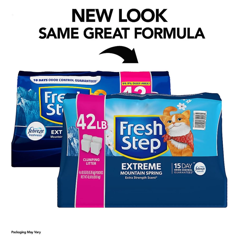 PetSmart Fresh Step Extreme Clumping Clay Cat Litter with Febreze - Mountain Spring Scented, Low Dust Formula for Odor Control