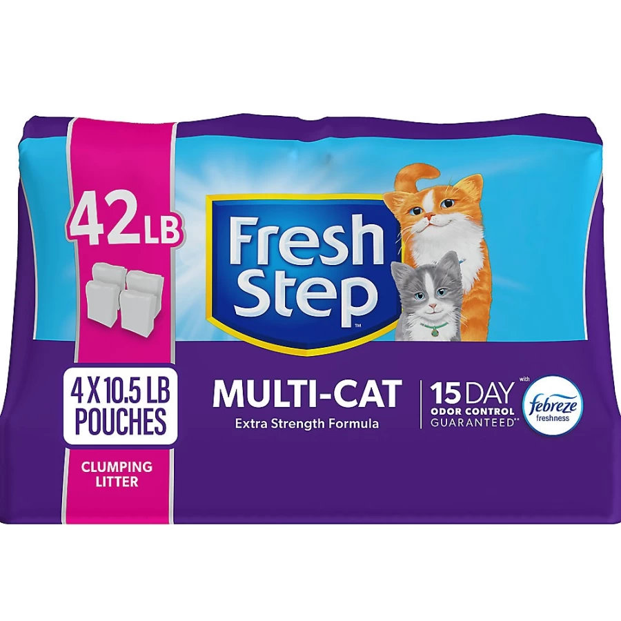 PetSmart Fresh Step Clumping Clay Cat Litter with Febreze Scent, Low Dust for Multi-Cat Households