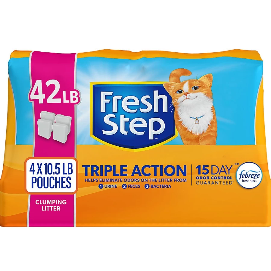 PetSmart Fresh Step Triple Action Clumping Clay Cat Litter - Low Dust, Odor Control, Long-Lasting Freshness