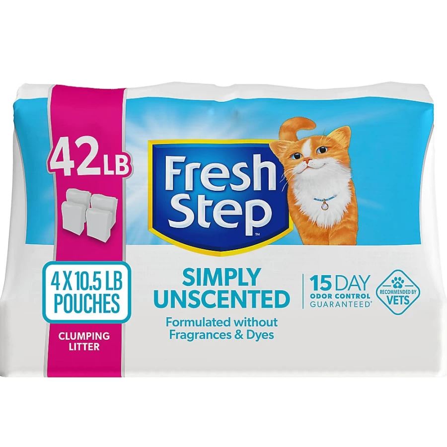 PetSmart Fresh Step Simply Unscented Clumping Clay Cat Litter for Multi-Cat Homes - Low Dust, Fragrance-Free