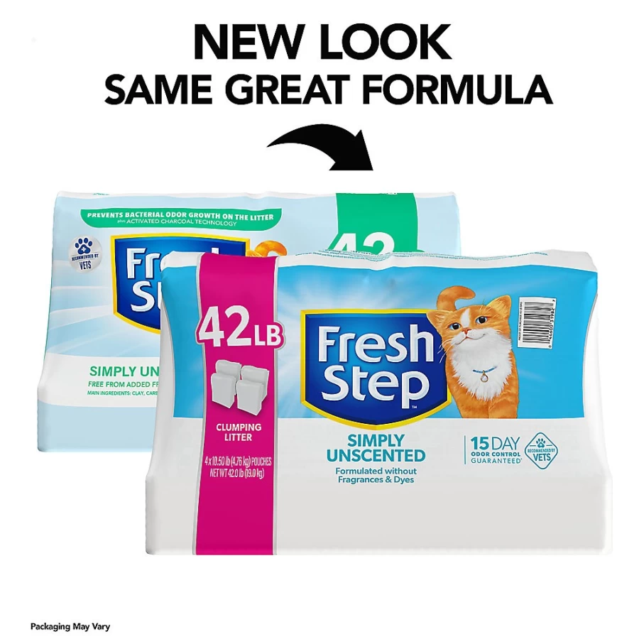 PetSmart Fresh Step Simply Unscented Clumping Clay Cat Litter for Multi-Cat Homes - Low Dust, Fragrance-Free