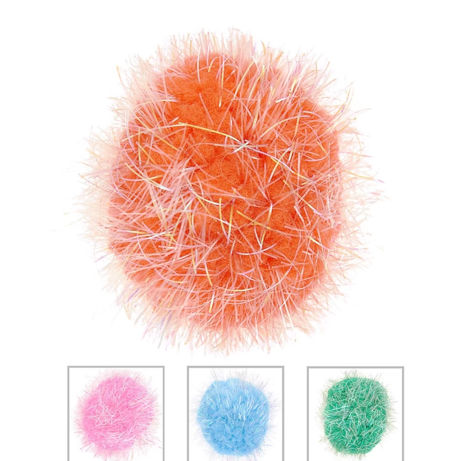 PetSmart Whisker City Colorful Tinsel Ball Cat Toy - Assorted Colors for Playful Cats