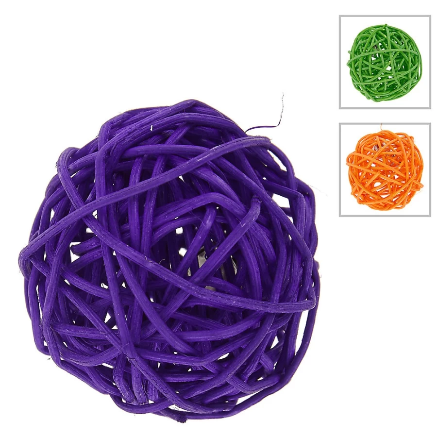 PetSmart Whisker City Color-Varying Wicker Ball Cat Toy for Play & Exercise