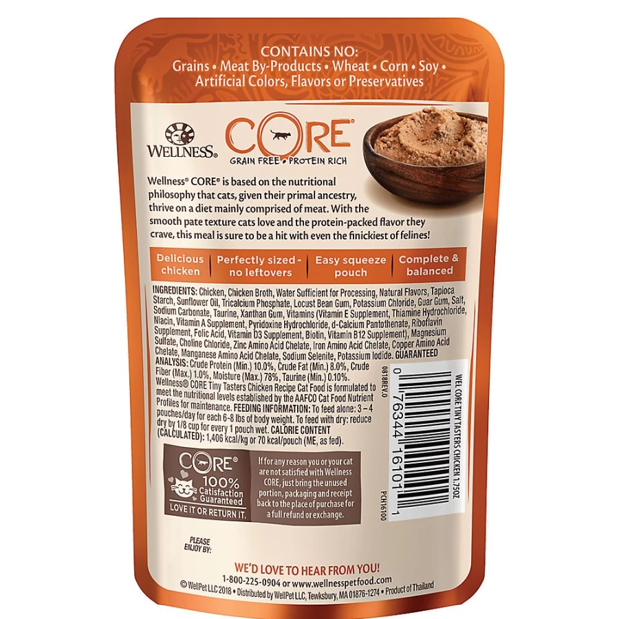 PetSmart Wellness CORE Grain-Free Natural Wet Cat Food - Single Serve Tiny Tasters for Cats