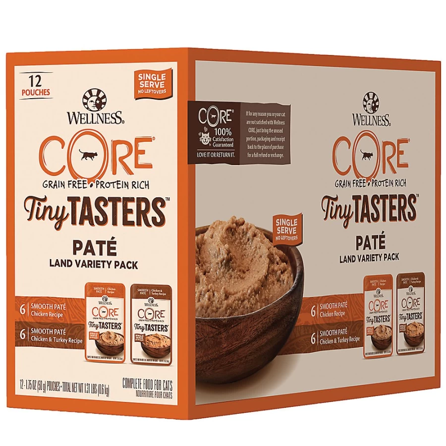 PetSmart Wellness CORE Grain-Free Wet Cat Food Variety Pack - Natural Tiny Tasters Land Recipe for Cats