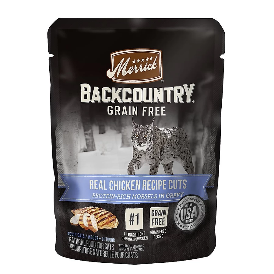 PetSmart Merrick Backcountry Grain-Free Natural Adult Wet Cat Food, 3 Oz. - High Protein Recipe for Cats