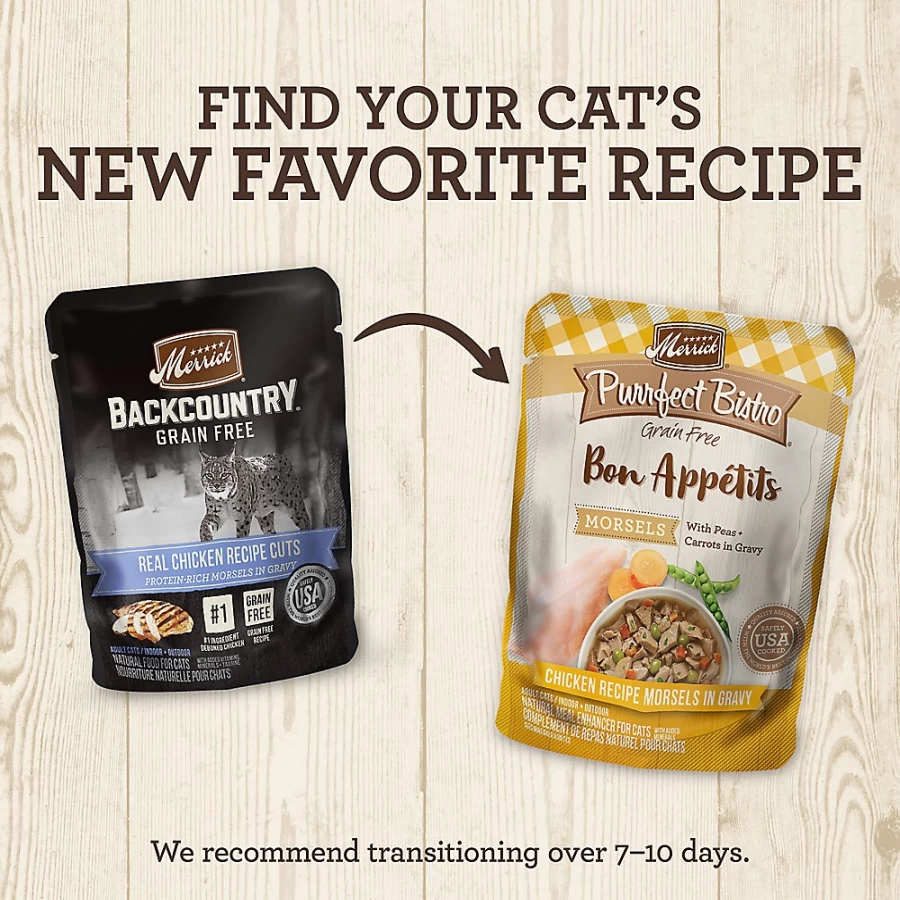 PetSmart Merrick Backcountry Grain-Free Natural Adult Wet Cat Food, 3 Oz. - High Protein Recipe for Cats