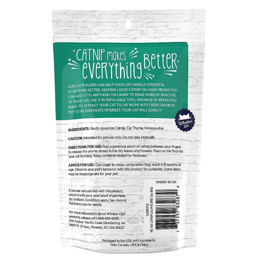 PetSmart Whisker City Calm Blend Catnip for Cats – Soothing Herbal Relaxation