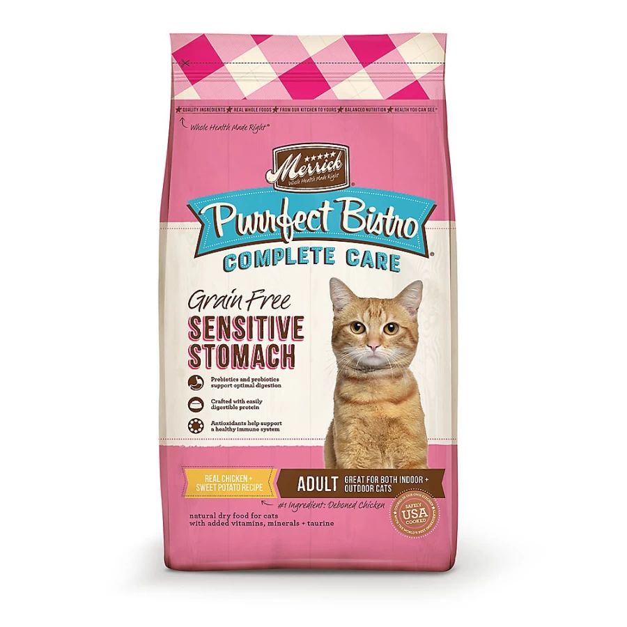 PetSmart Merrick Purrfect Bistro Grain-Free Adult Dry Cat Food with Chicken, No Artificial Preservatives – Natural Protein Recipe for Healthy Cats