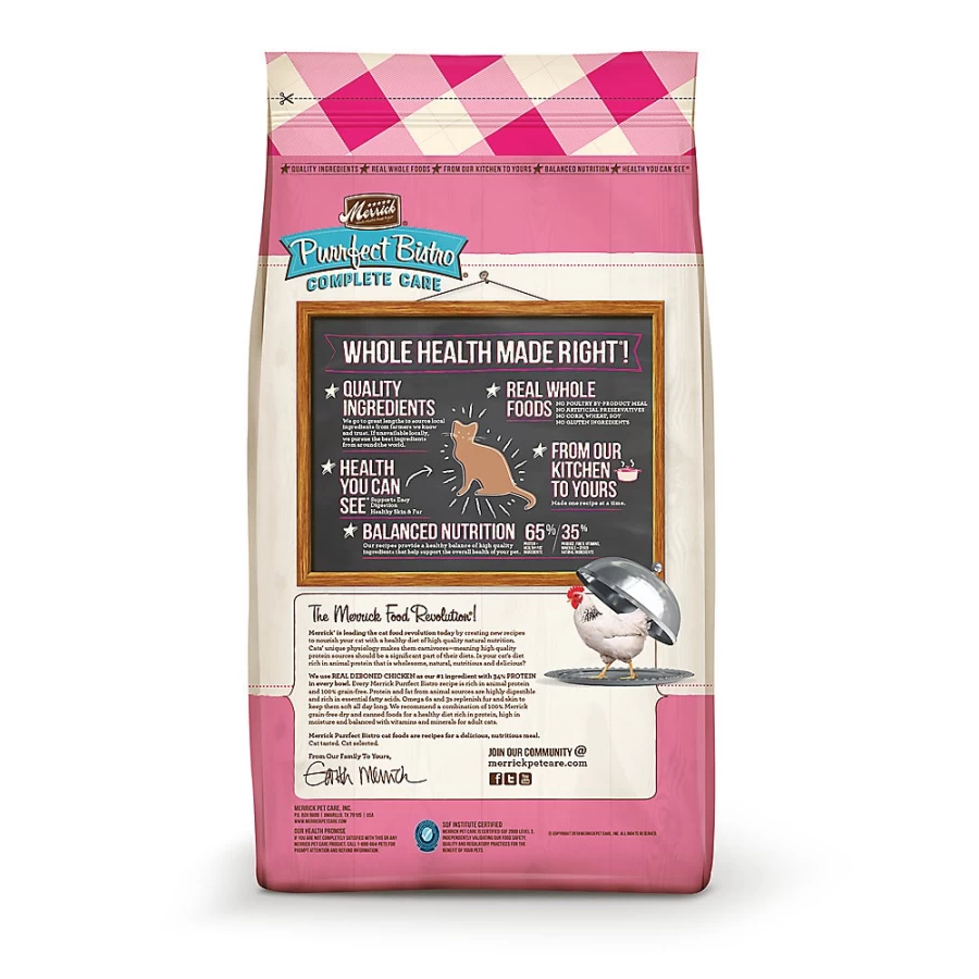 PetSmart Merrick Purrfect Bistro Grain-Free Adult Dry Cat Food with Chicken, No Artificial Preservatives – Natural Protein Recipe for Healthy Cats